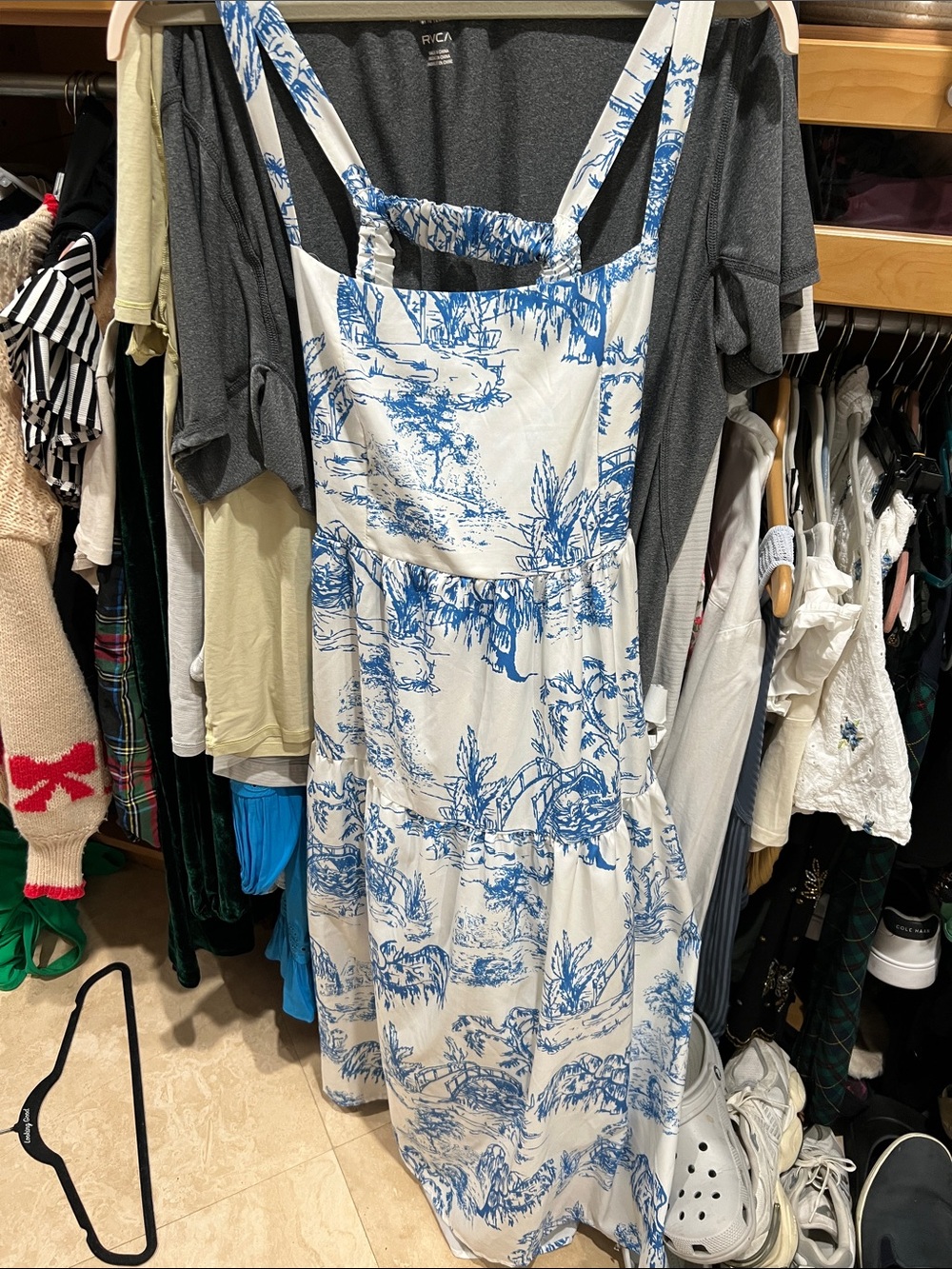 Blue & White Toile Maxi Sundress